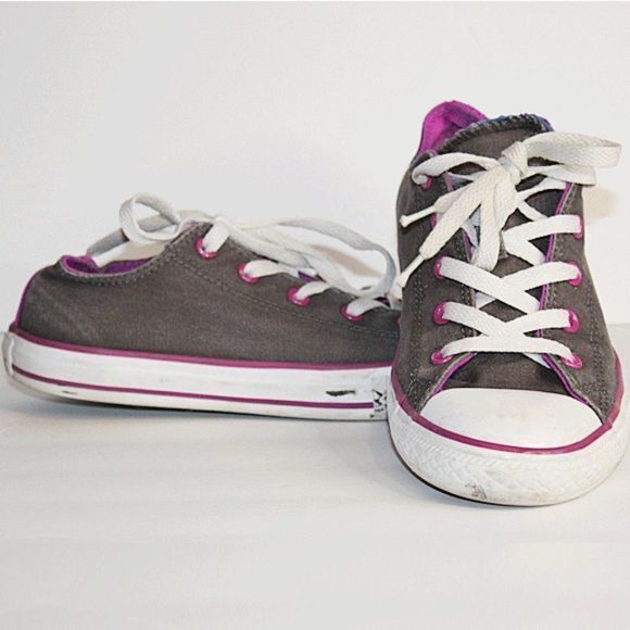 Converse Other - Converse All Star Gray Purple Shoes Sneakers